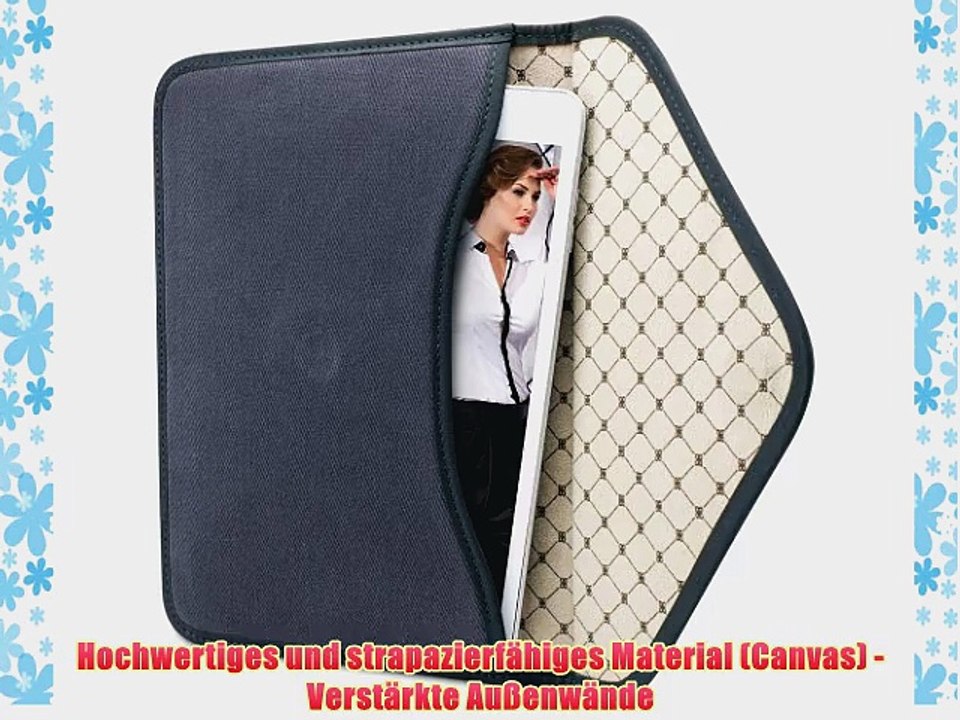 Bouletta Envelope Blau Apple iPad Mini 3 H?lle Leder Canvas Tasche Book Case Cover Sleeve -