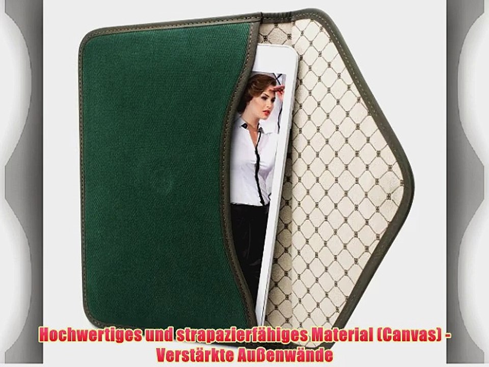 Bouletta Envelope Gr?n Samsung Galaxy Tab 4 8 Leder Canvas Tasche H?lle Book Case Cover Sleeve