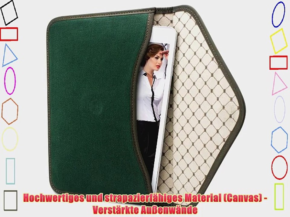 Bouletta Envelope Gr?n Samsung Galaxy Tab S 8 Leder Canvas Tasche H?lle Book Case Cover Sleeve