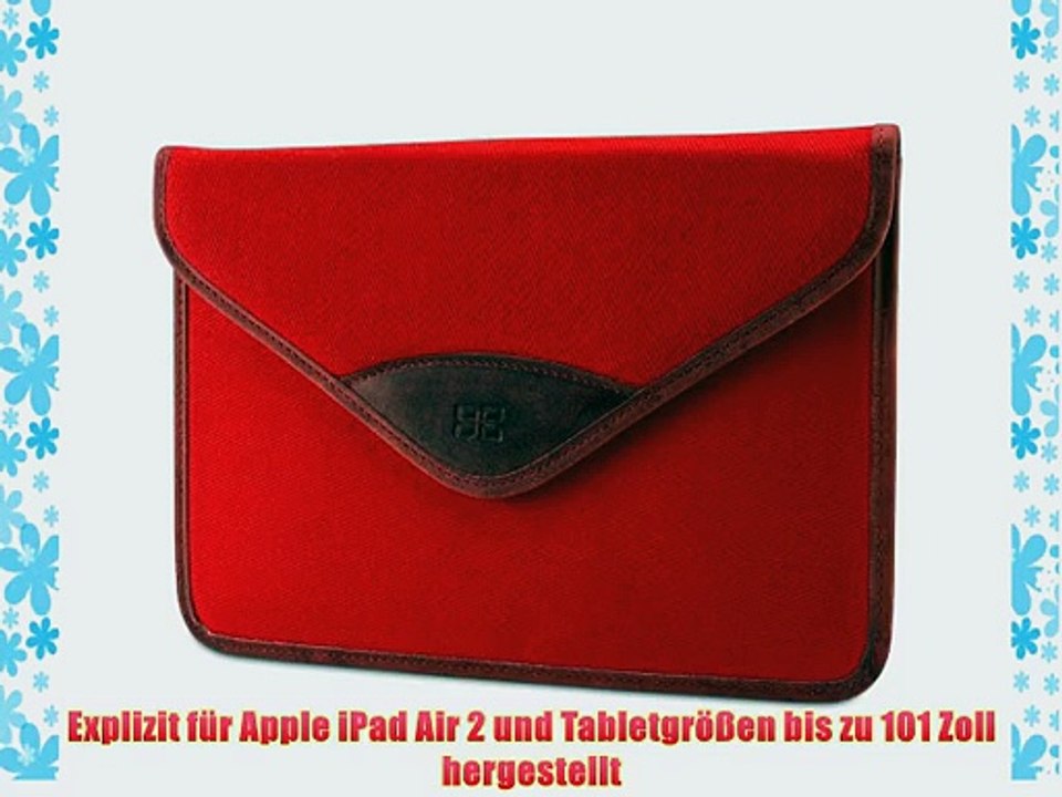 Bouletta Envelope Rot Apple iPad Air 2 H?lle iPad 6 Leder Canvas Tasche Book Case Cover Sleeve