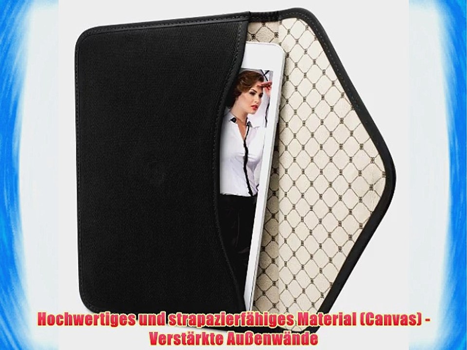 Bouletta Envelope Schwarz Apple iPad Air 2 H?lle iPad 6 Leder Canvas Tasche Book Case Cover