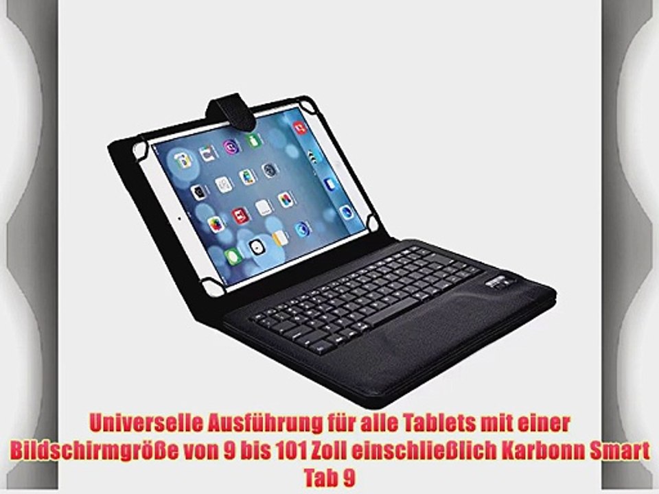 Cooper Cases(TM) Infinite Executive Karbonn Smart Tab 9 Universal Folio-Tastatur in Schwarz