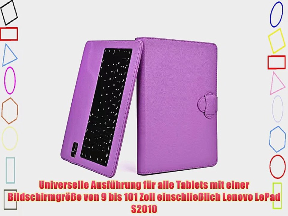 Cooper Cases(TM) Infinite Executive Lenovo LePad S2010 Universal Folio-Tastatur in Hellviolett