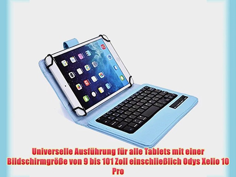 Cooper Cases(TM) Infinite Executive Odys Xelio 10 Pro Universal Folio-Tastatur in Hellblau