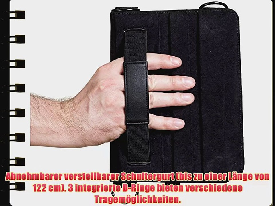 Cooper Cases(TM) Magic Carry Eve Tech T1 Tablet Folioh?lle mit Schultergurt in Schwarz (Hochwertige