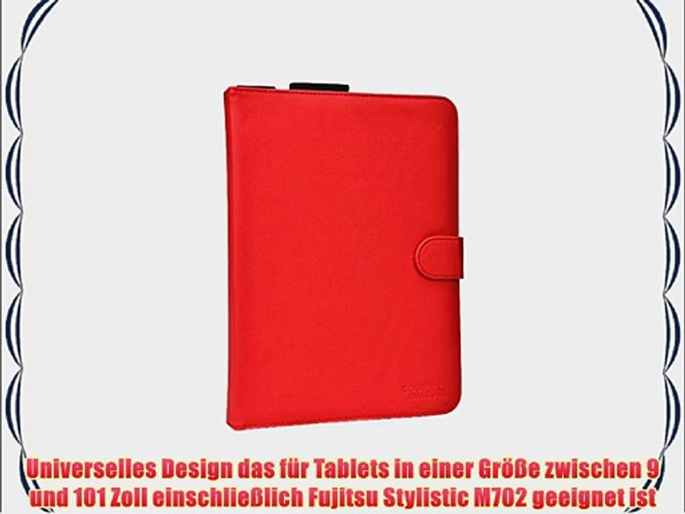 Cooper Cases(TM) Magic Carry Fujitsu Stylistic M702 Tablet Folioh?lle mit Schultergurt in Rot