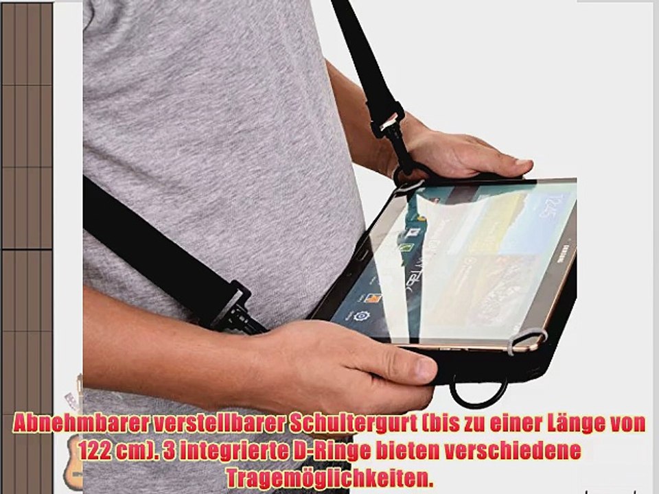 Cooper Cases(TM) Magic Carry Kobo Arc 10 HD Tablet Folioh?lle mit Schultergurt in Schwarz (Hochwertige