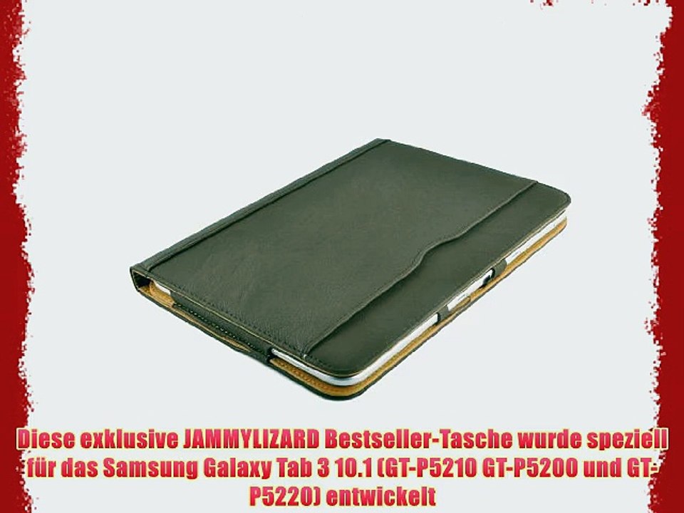 JAMMYLIZARD | Smart Case Ledertasche f?r Samsung Galaxy Tab 3 10.1 BRAUN