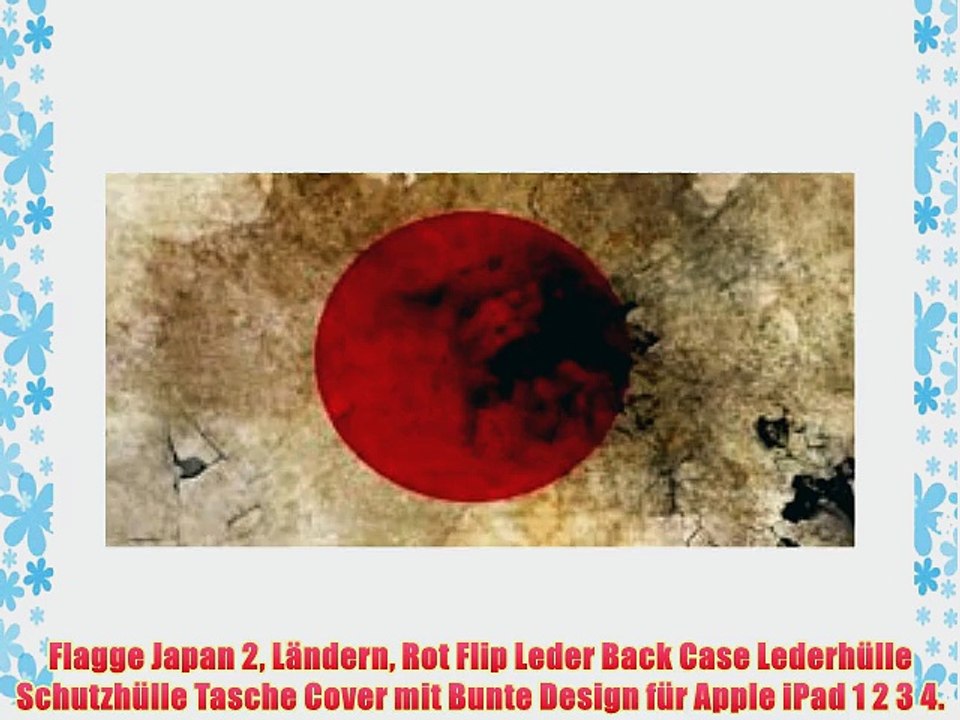 Flagge Japan 2 L?ndern Rot Flip Leder Back Case Lederh?lle Schutzh?lle Tasche Cover mit Bunte