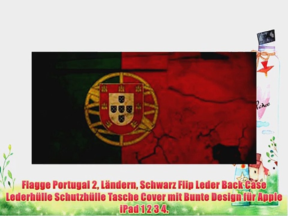 Flagge Portugal 2 L?ndern Schwarz Flip Leder Back Case Lederh?lle Schutzh?lle Tasche Cover
