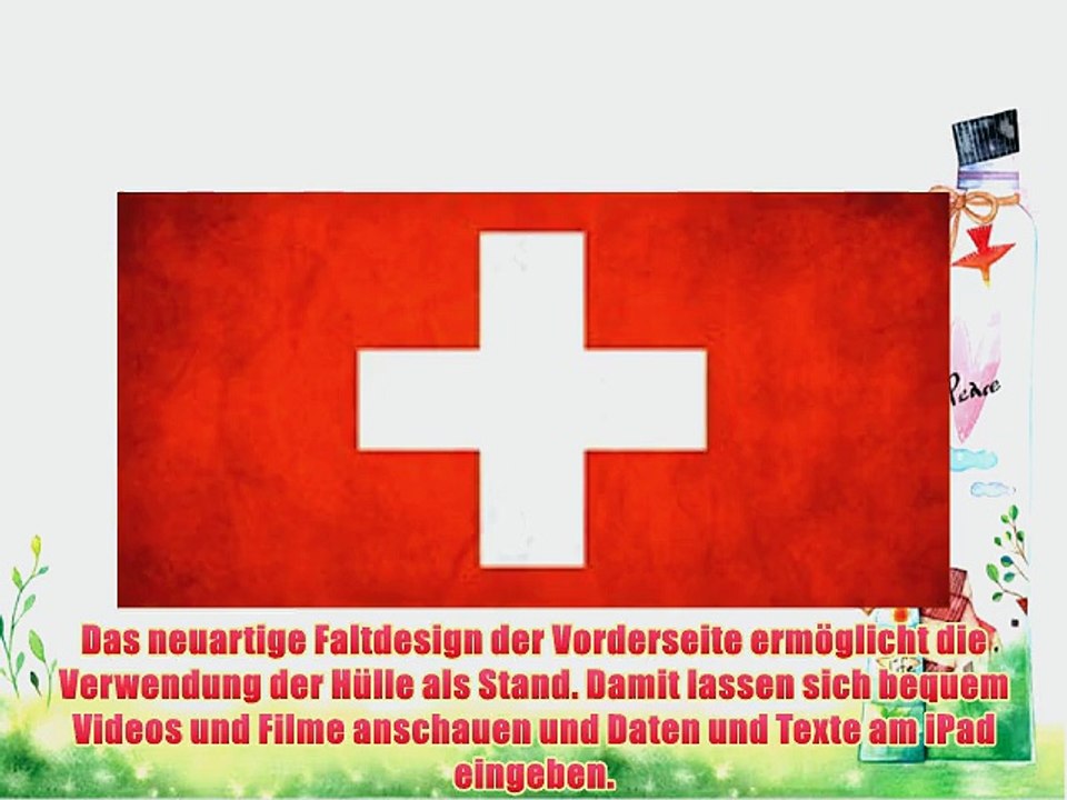 Flagge Schweiz 1 Weltkarte Schwarz iPad 4 3 2 Smart Back Case Leder Tasche Shutzh?lle H?lle