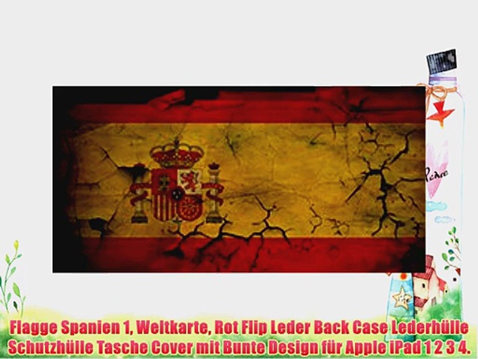Flagge Spanien 1 Weltkarte Rot Flip Leder Back Case Lederh?lle Schutzh?lle Tasche Cover mit