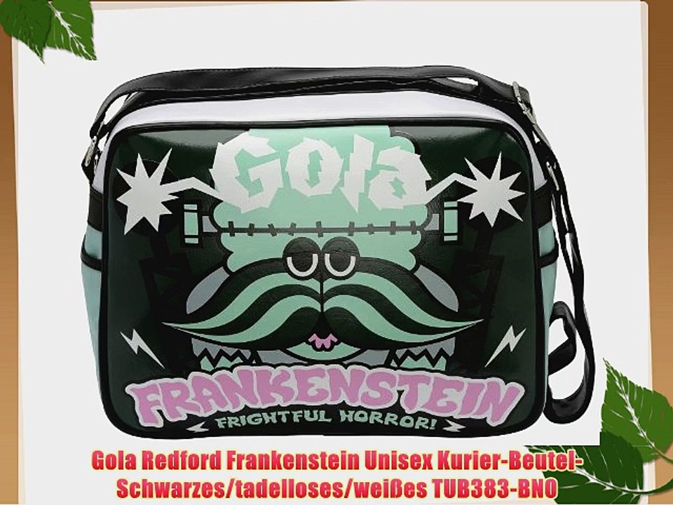 Gola Redford Frankenstein Unisex Kurier-Beutel-Schwarzes/tadelloses/wei?es TUB383-BN0