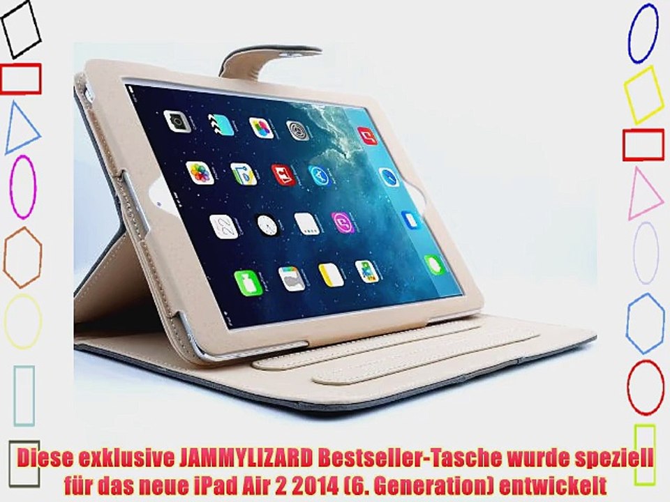 JAMMYLIZARD | BLAU 360 Grad Rotierende Ledertasche Smart Case f?r das iPad Air 2 2014 (6. Generation)
