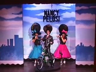 Nancy Pelosi "Leader of the Pack" in Beach Blanket Babylon