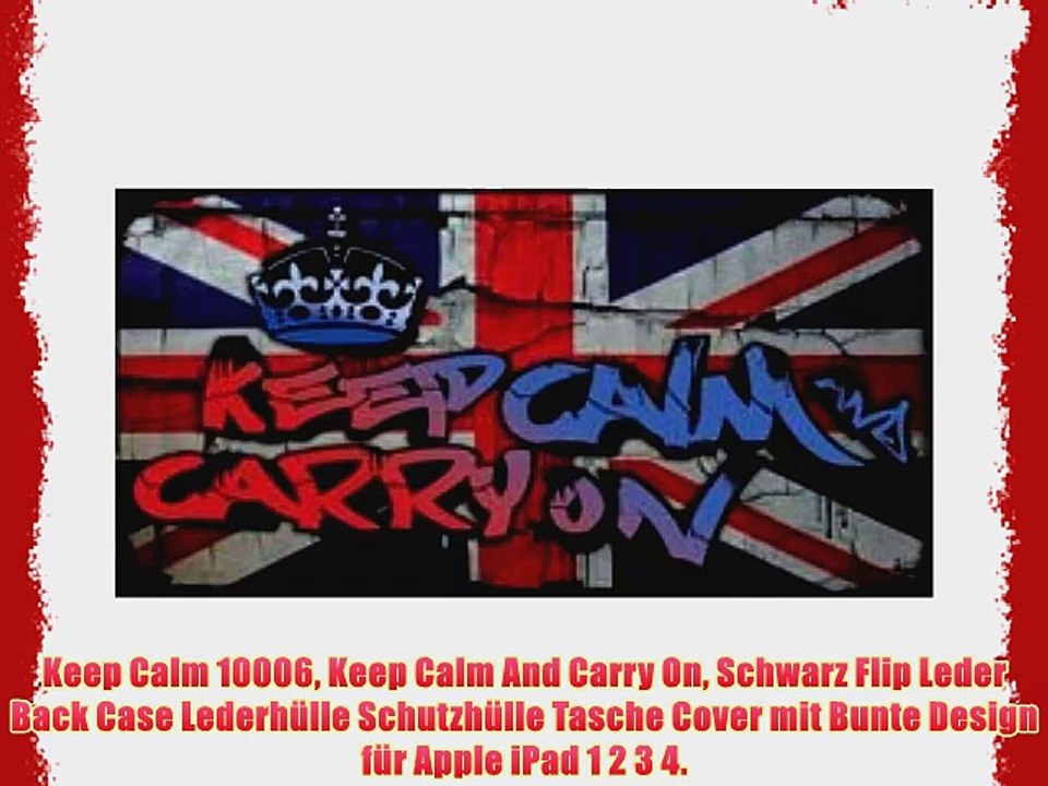 Keep Calm 10006 Keep Calm And Carry On Schwarz Flip Leder Back Case Lederh?lle Schutzh?lle