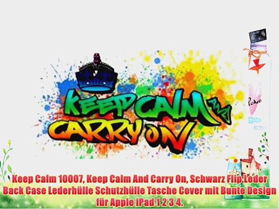 Keep Calm 10007 Keep Calm And Carry On Schwarz Flip Leder Back Case Lederh?lle Schutzh?lle