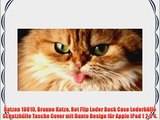 Katzen 10010 Braune Katze Rot Flip Leder Back Case Lederh?lle Schutzh?lle Tasche Cover mit