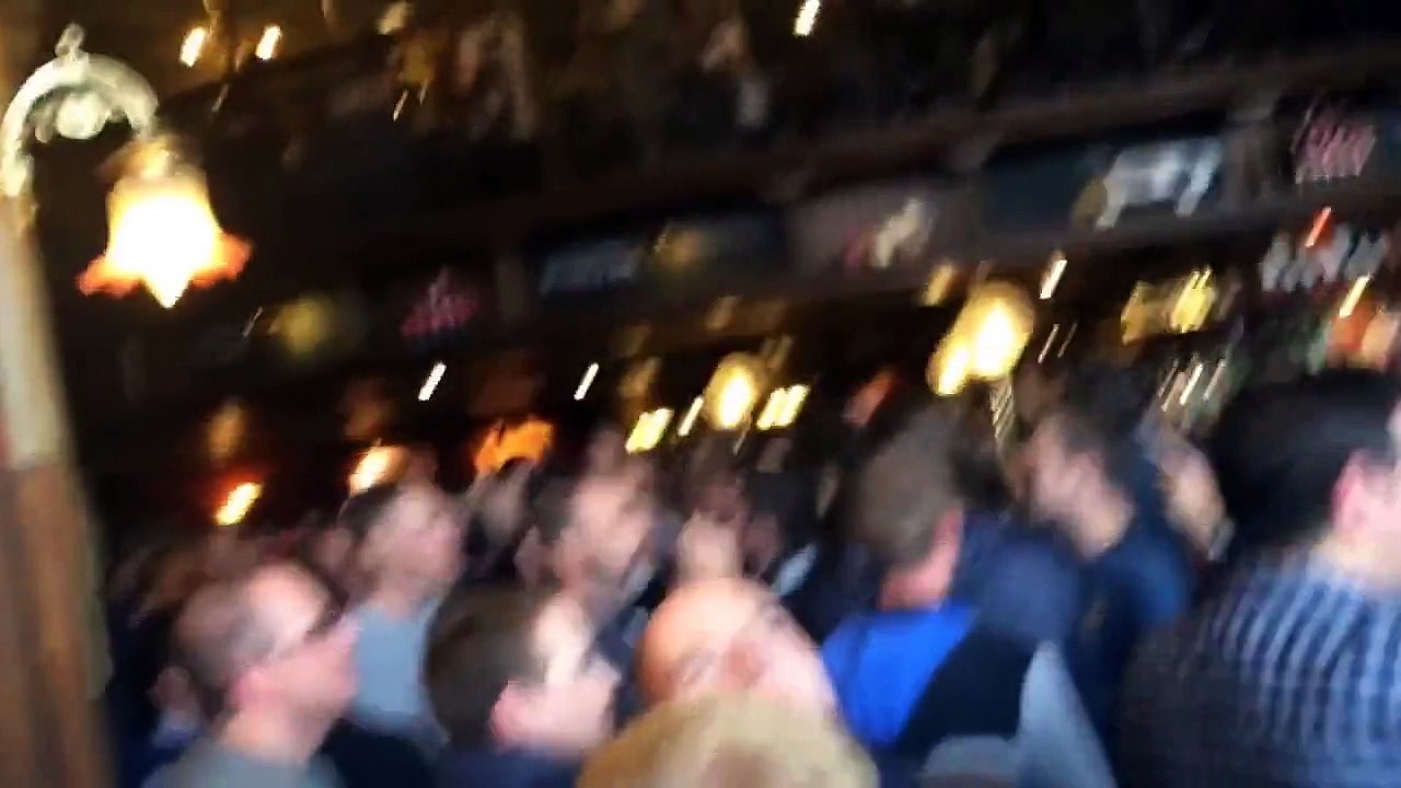 Wolves fans taking over London Bridge for Millwall away - The Corner Shop song.