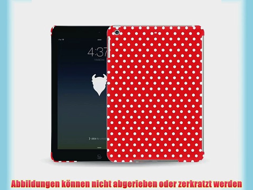 MediaDevil Grafikcase Apple iPad Air H?lle: Ultra Slim Edition - White Polka Dots on Red (Gl?nzend)
