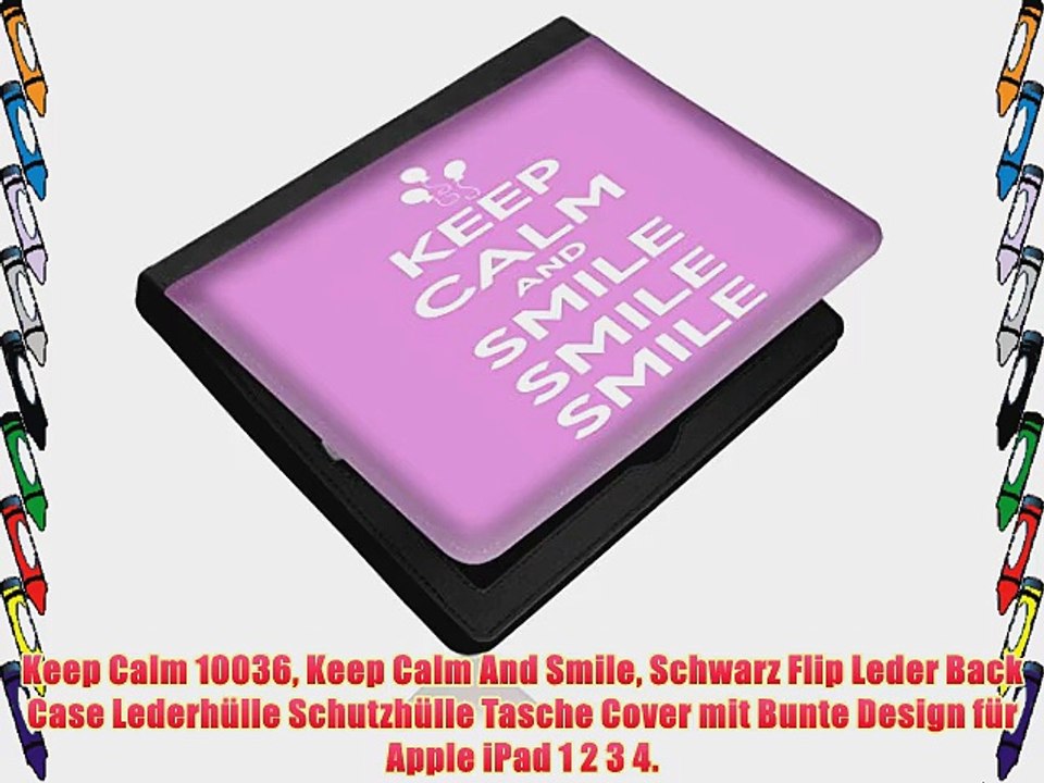 Keep Calm 10036 Keep Calm And Smile Schwarz Flip Leder Back Case Lederh?lle Schutzh?lle Tasche