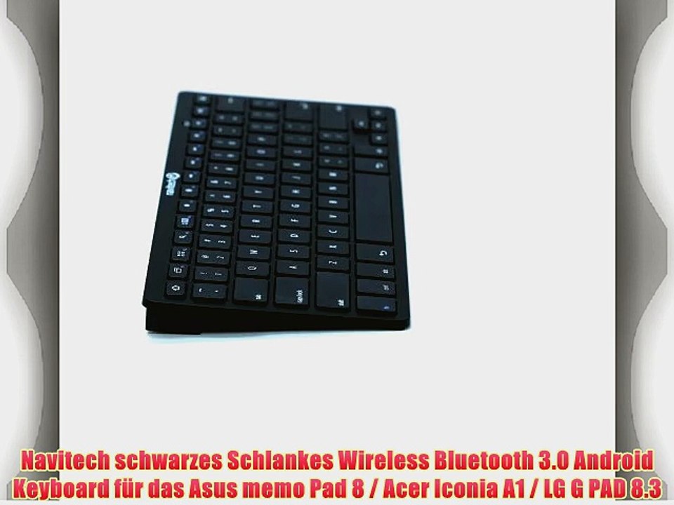 Navitech schwarzes Schlankes Wireless Bluetooth 3.0 Android Keyboard f?r das Asus memo Pad