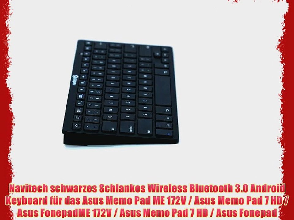Navitech schwarzes Schlankes Wireless Bluetooth 3.0 Android Keyboard f?r das Asus Memo Pad
