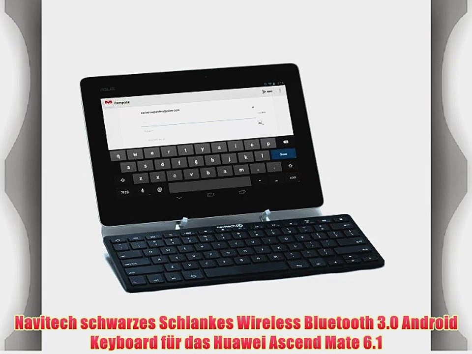 Navitech schwarzes Schlankes Wireless Bluetooth 3.0 Android Keyboard f?r das Huawei Ascend