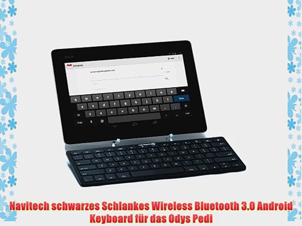 Navitech schwarzes Schlankes Wireless Bluetooth 3.0 Android Keyboard f?r das Odys Pedi