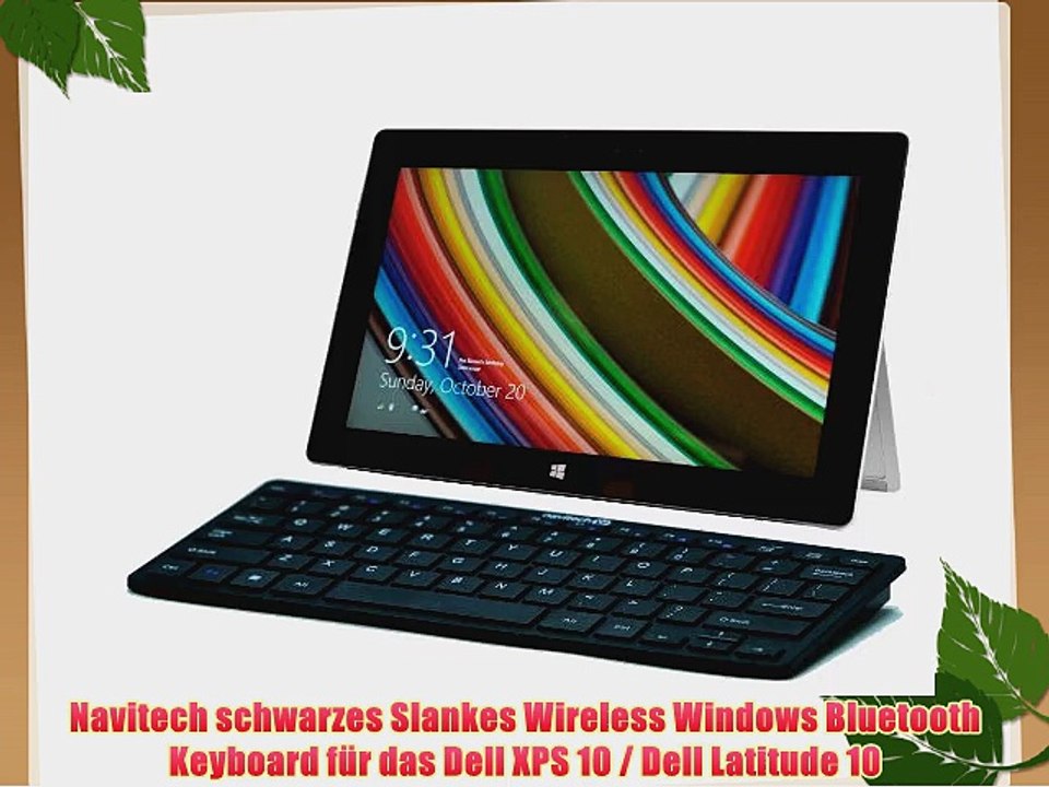 Navitech schwarzes Slankes Wireless Windows Bluetooth Keyboard f?r das Dell?XPS 10 / Dell Latitude