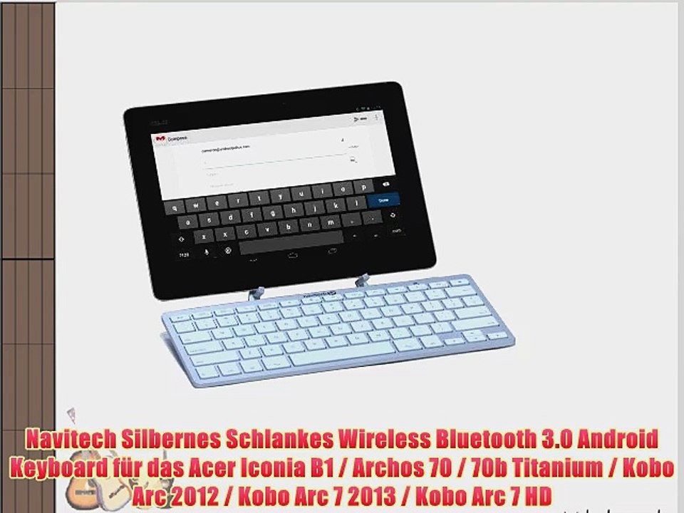 Navitech Silbernes Schlankes Wireless Bluetooth 3.0 Android Keyboard f?r das Acer Iconia B1