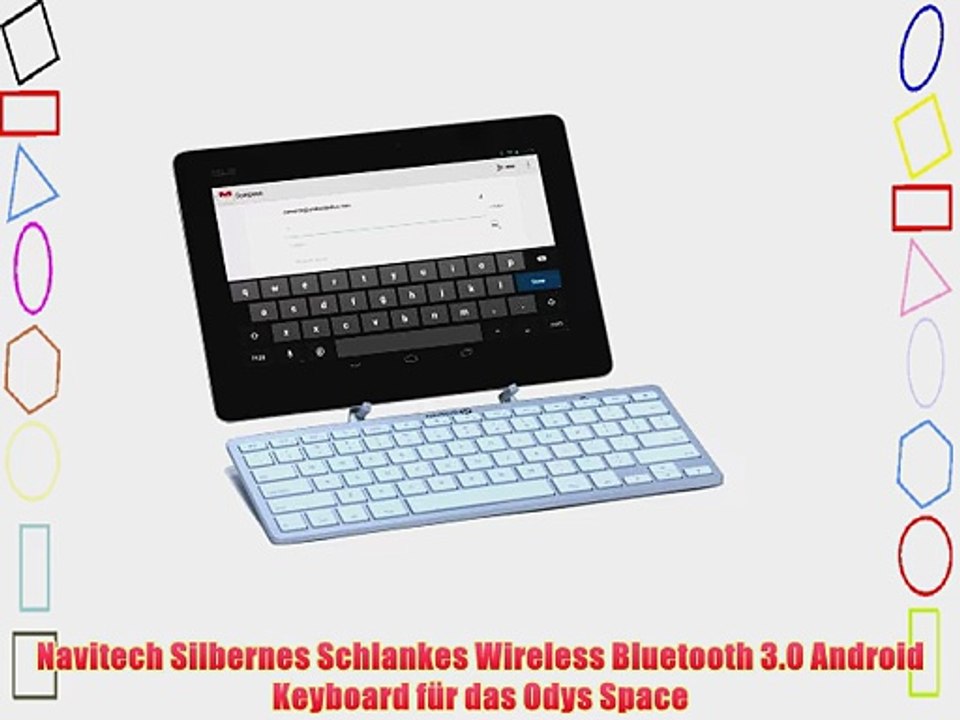 Navitech Silbernes Schlankes Wireless Bluetooth 3.0 Android Keyboard f?r das Odys Space