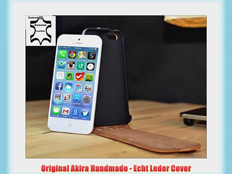 Original Akira Hand Made Echt Leder iPhone 5 c Cover Handgemacht Case Schutzh?lle Etui Flip