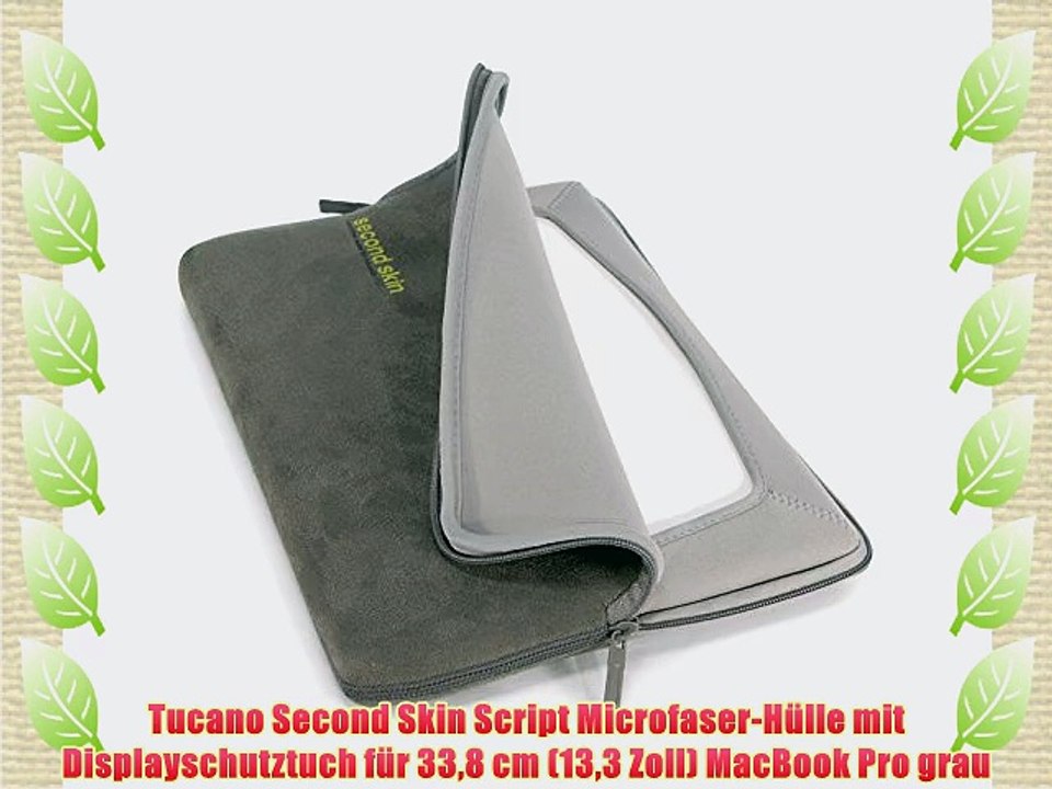 Tucano Second Skin Script Microfaser-H?lle mit Displayschutztuch f?r 338 cm (133 Zoll) MacBook