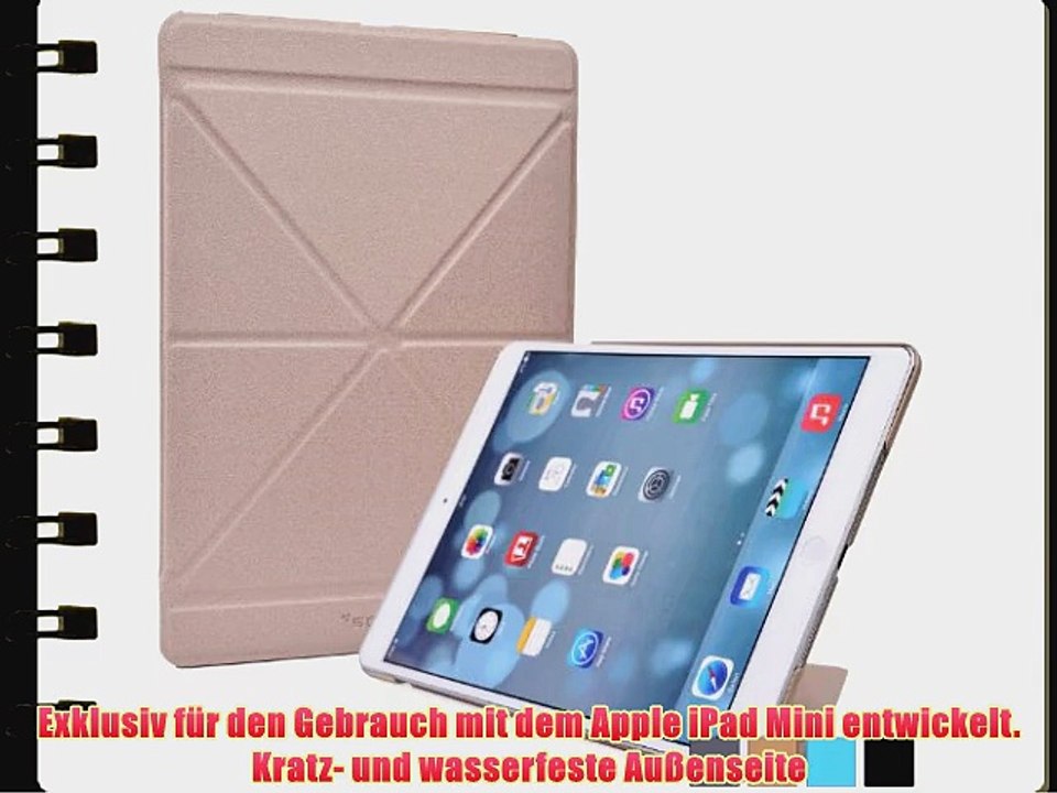Samdi Origami Apple iPad Mini Leder H?lle in Wei?gold   Frei Displayschutzfolie (H?llendesign