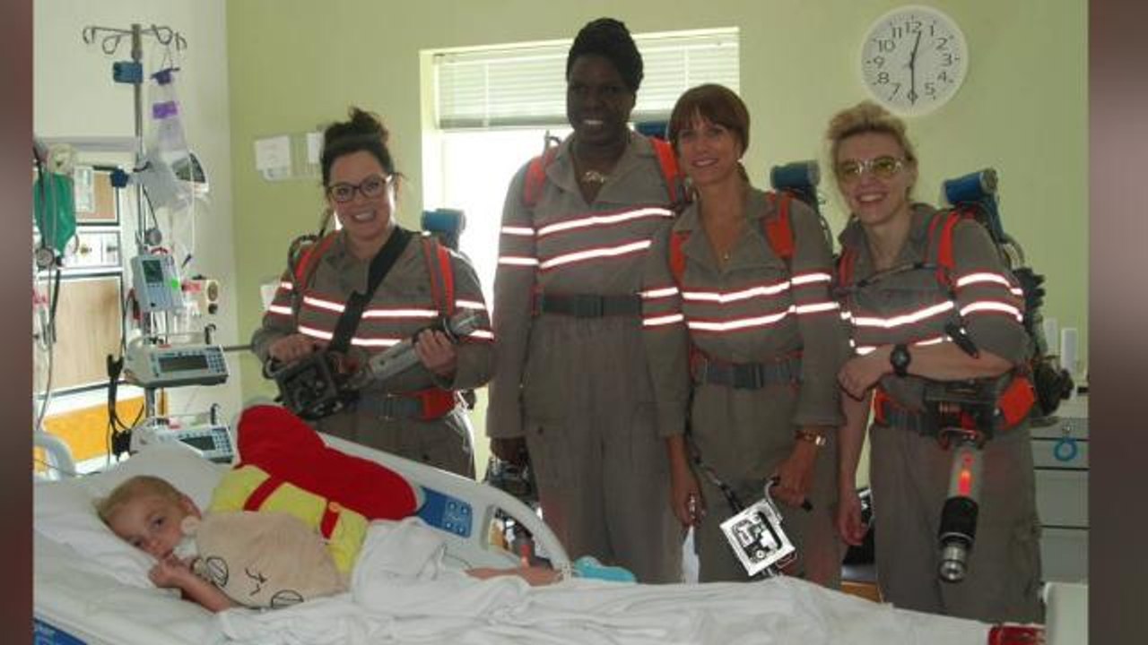 Who ya gonna call? 'Ghostbusters' cast visits children's hospital