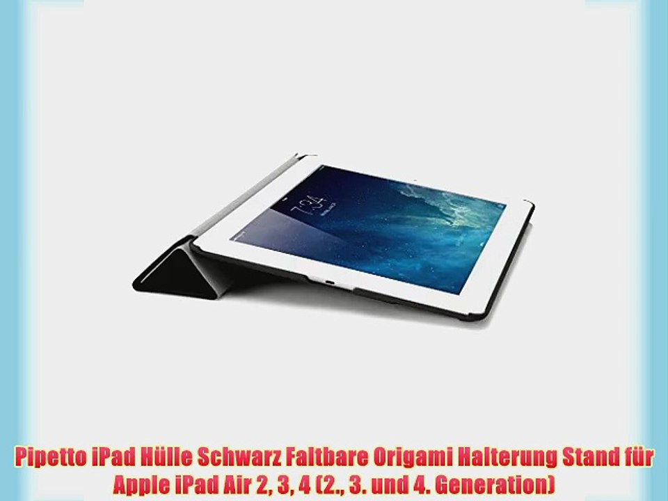 Pipetto iPad H?lle Schwarz Faltbare Origami Halterung Stand f?r Apple iPad Air 2 3 4 (2. 3.