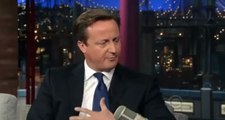 David Cameron appears on David Letterman