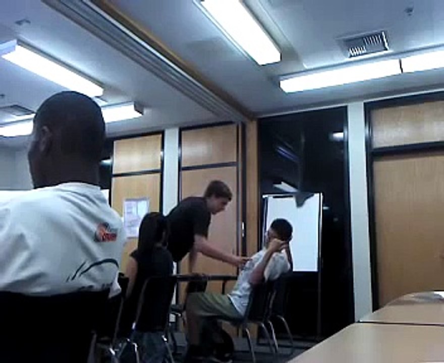 In class with angry teacher