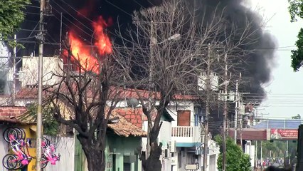 INCENDIO EN COMANDO DE GUARDIA NACIONAL DE UREÑA