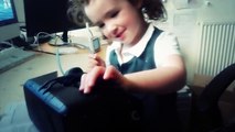 Phoebe aged 4.5, Experiences the Oculus Rift VR headset for the first time.