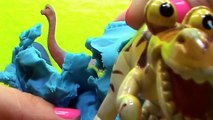 Funny Dinosaurs Play Doh unboxing surprise eggs toys Huevos sorpresa juguetes आश्चर्य अंडे