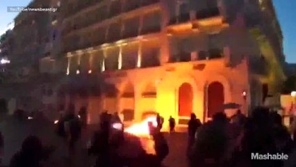 Athens square burns in night clashes before Greece's future is decided