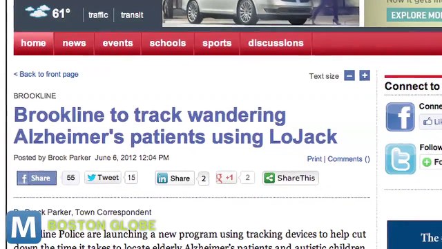 Massachusetts Police Start Campaign to Equip Elderly with Tracking Devices