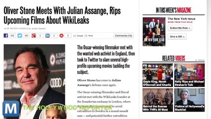 Filmmaker Oliver Stone Visits WikiLeaks Founder, Pledges Support