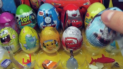 21 Surprise Eggs Kinder Surprise Cars 2 Spongebob Thomas Zaini Surprise