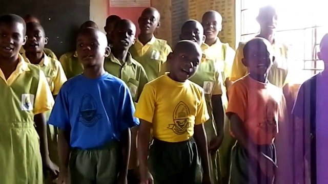 African Children Welcome Song in Uganda Africa