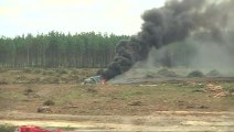 Russian helicopter crashes and bursts during Air Show