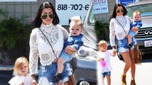 Kourtney Kardashian Rocks Chic Summer Outfit with Kids in LA