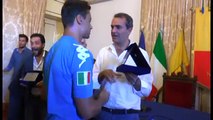 Napoli - Premiati gli schermidori napoletani tornati da Baku e Mosca (29.07.15)